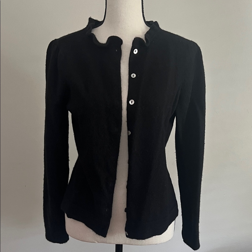 Carole Little Black Women's 100% merino wool cardigan medium